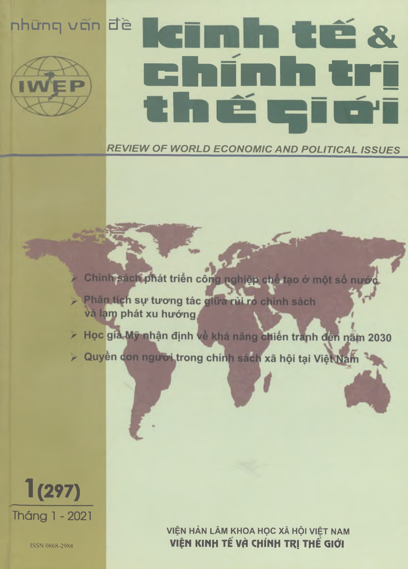 Tạp chí Những vấn đề kinh tế và chính trị thế giới, số 1 năm 2021