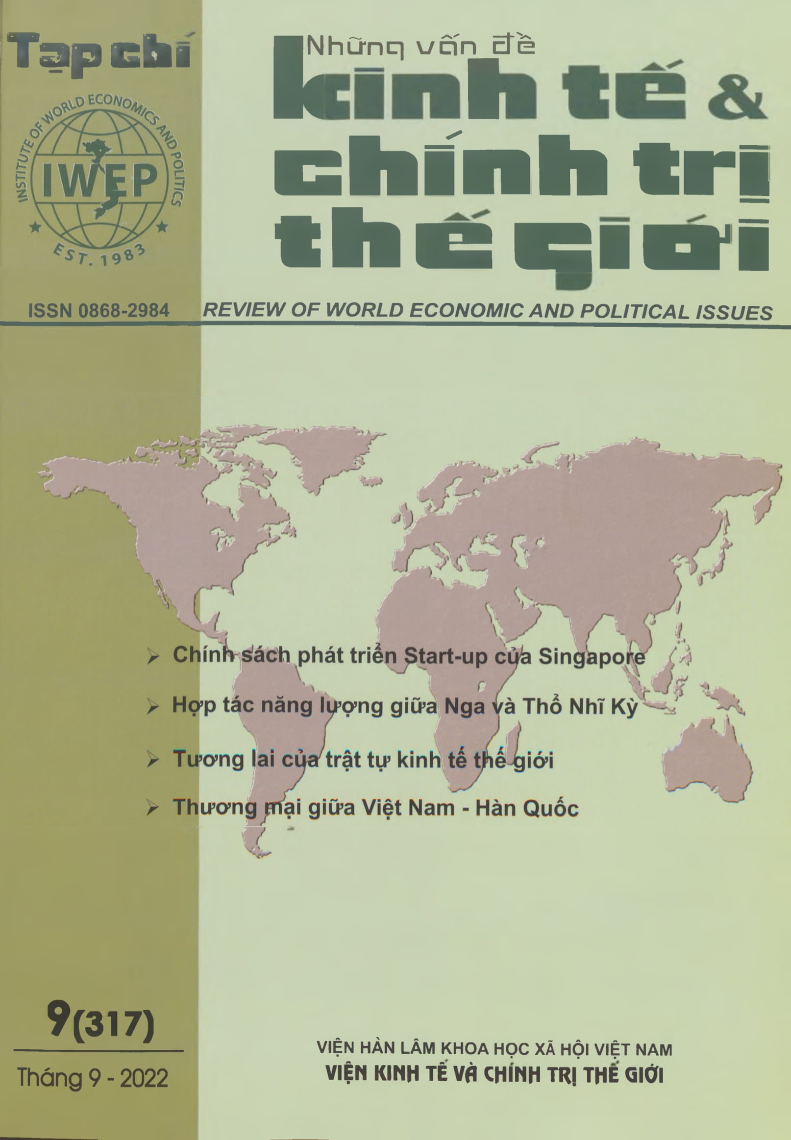 Tạp chí Những vấn đề kinh tế và chính trị thế giới, số 9 năm 2022