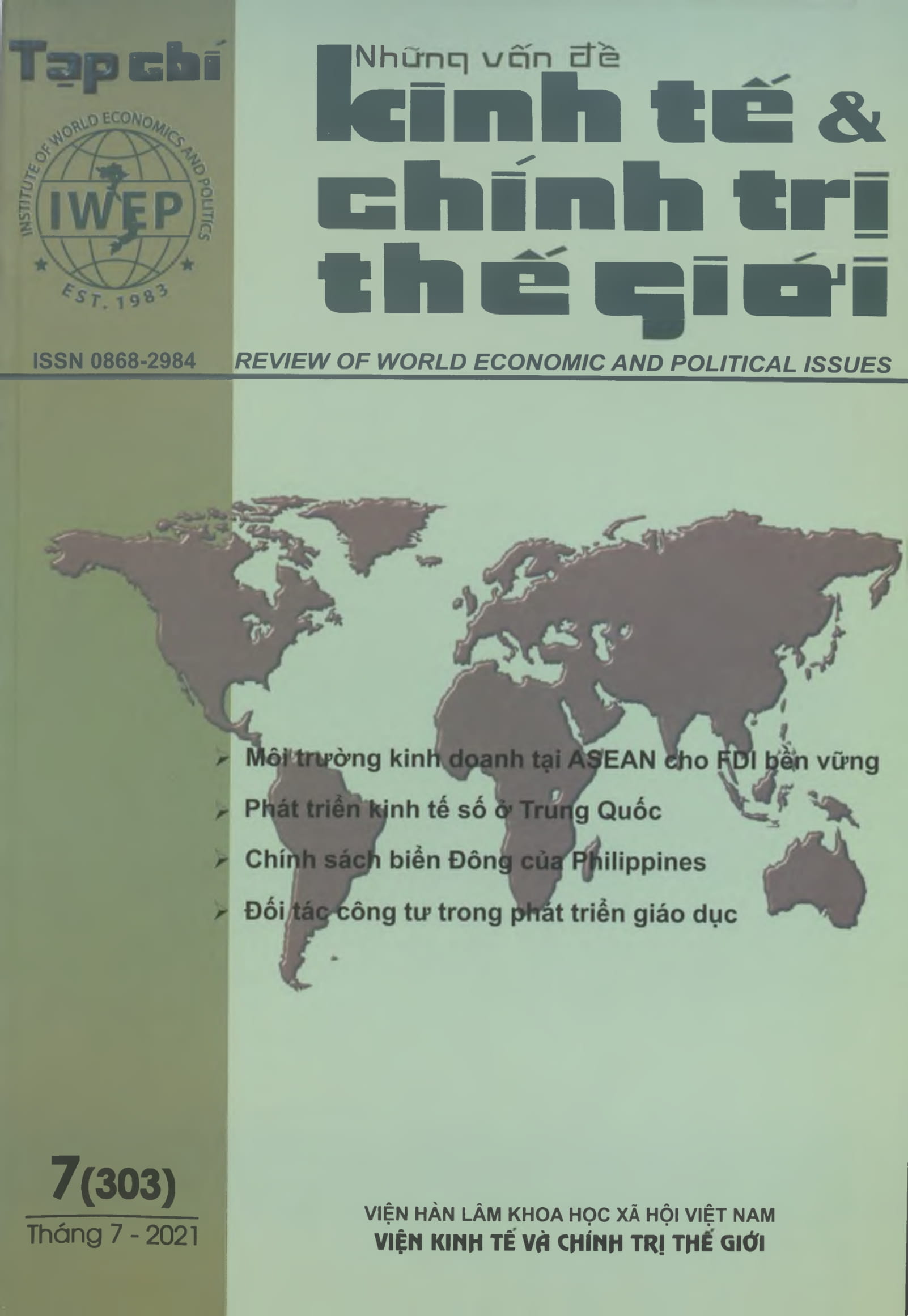 Tạp chí Những vấn đề kinh tế và chính trị thế giới, số 7 năm 2021