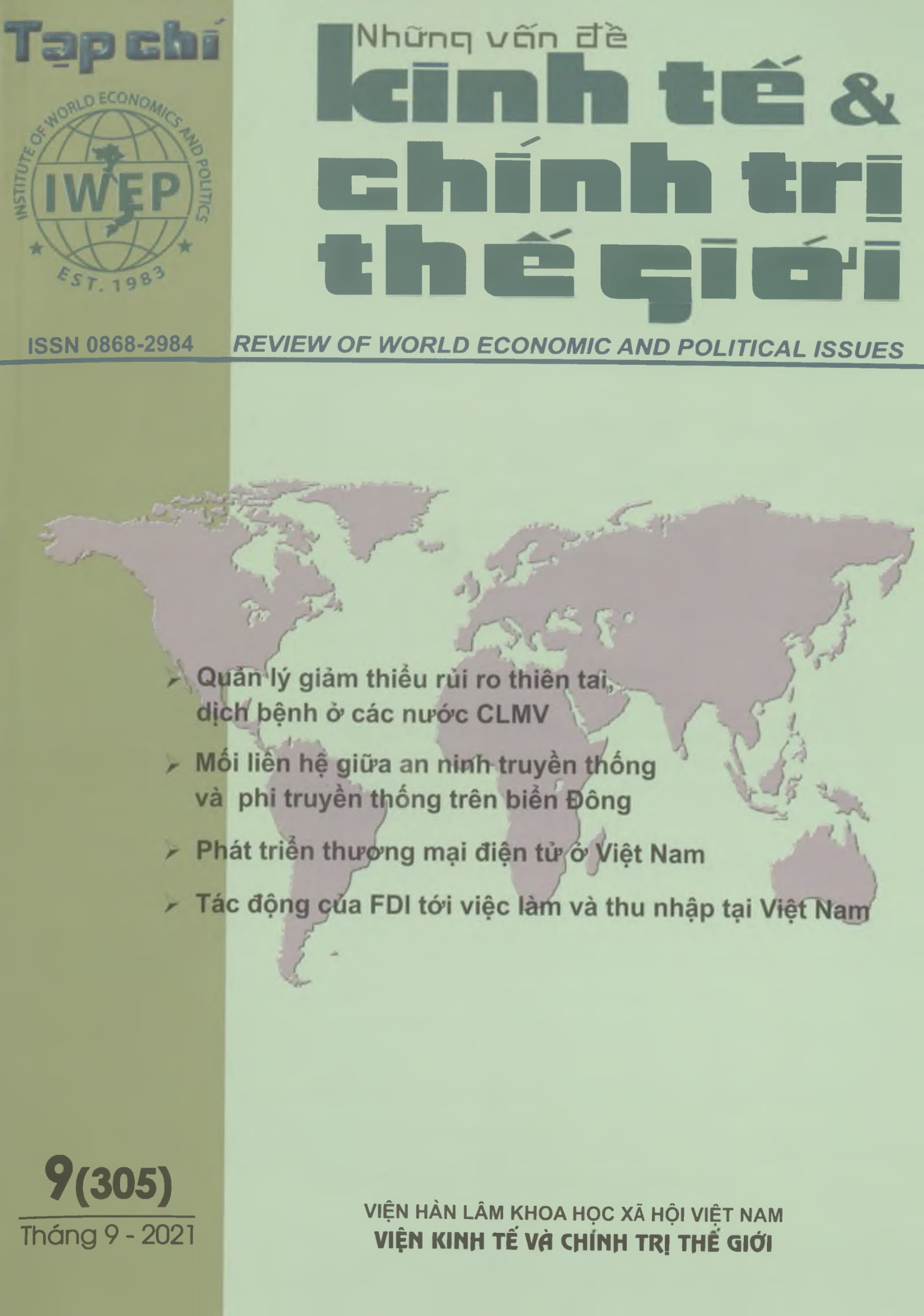 Tạp chí Những vấn đề kinh tế và chính trị thế giới, số 9 năm 2021